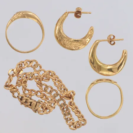 Diverse guld, stenar, skadat, defekt, 18K Vikt: 17,9 g