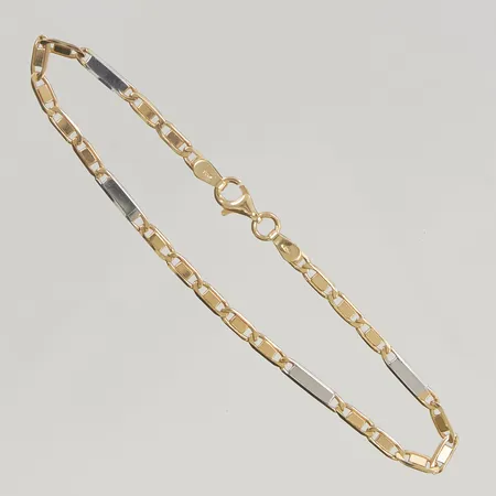Armband 19cm bredd 3mm två färgad 18K 5,3g.