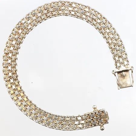 Armband x-länk, längd 19cm, bredd 9,6mm, 925/1000 silver. Vikt: 12,9 g