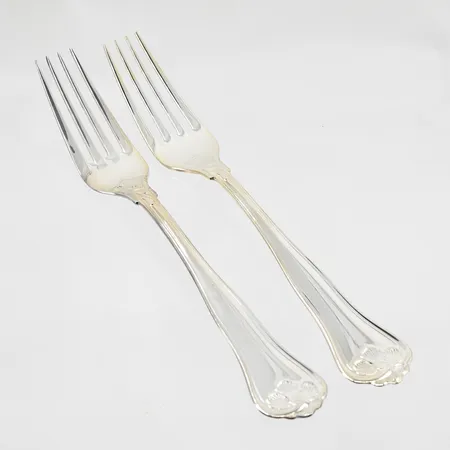 8 kaffeskedar Sachsisk modell längd ca 11½cm, MEMA, tillverkade 1990-tal, gravyr på en sked, silver 830/1000. Vikt: 124,3 g