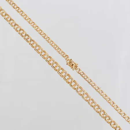 Collier doserad Bismarck, längd 45cm bredd, 4 - 6mm, 18K guld Vikt: 15,6 g
