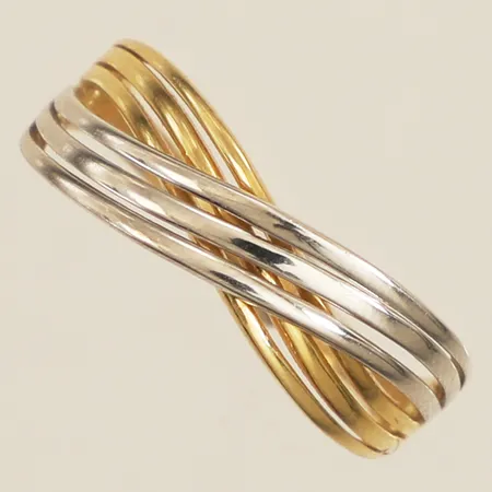Ring stl:16 bredd 6,1mm tvåfärgad GHA 18K Vikt: 2 g