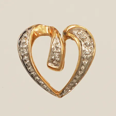 Hänge hjärta med diamanter 3xca0,005ct längd 11,0mm bredd 12,1mm 18K Vikt: 0,6 g