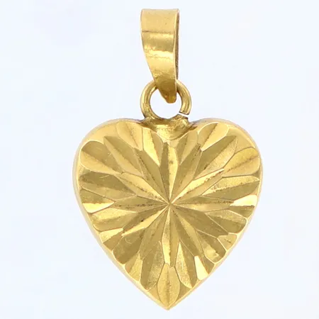 Hänge hjärta med mönster, 10x10mm, spricka i ögla, 18K Vikt: 0,5 g