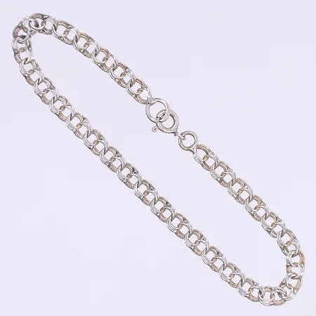 Armband Bismarck 18cm bredd 4mm, något trögt lås, silver 925/1000  Vikt: 3,4 g