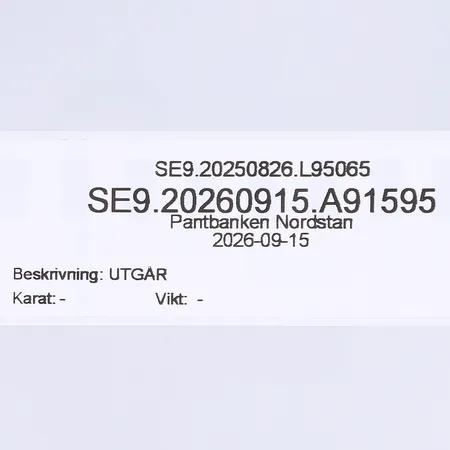 UTGÅR Skickas med postpaket.