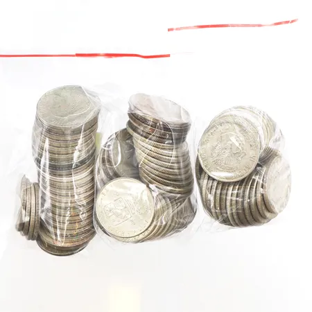 Cirkulationsmynt, 400/1000 silver.  Vikt: 1280,8 g