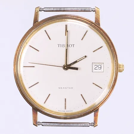 Herrur Tissot Seamaster Ø34mm datum boett i 14K Bruttovikt: 20,8g