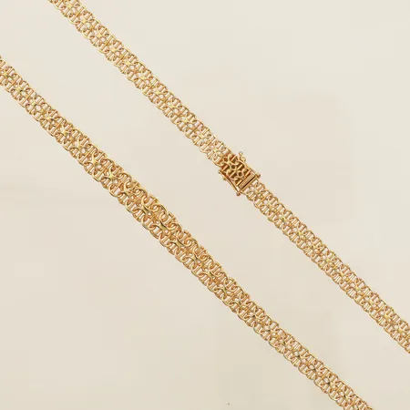 Collier X-länk doserad längd 45cm bredd9,1mm GHA 18K Vikt: 23 g