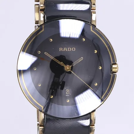 Damur Rado DiaStar Ø32,5mm, quartz, datum, titan/keramik, ref. 129.0300.3, cal. ETA 956.412, serienummer 03189910, passar upp till ca 18cm handled, slitage, mindre nagg i glas, fungerande vid katalogisering, inga tillbehör