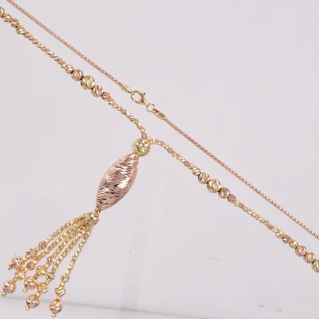 Collier tvåfärgat längd 73,0cm detalj längd 9,0cm fint skick 18K Vikt: 29,2 g
