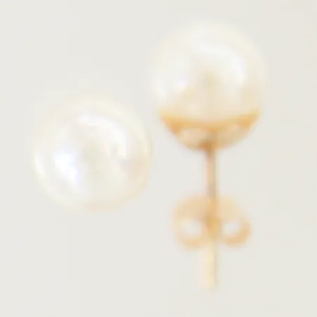 Örhängen med odlade saltvattenpärlor Ø 7,3mm Guldfynd 18K Vikt: 1,9 g