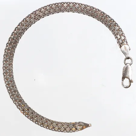 Armband x-länk, längd 19cm, bredd 6,2mm, 925/1000 silver. Vikt: 6,4 g