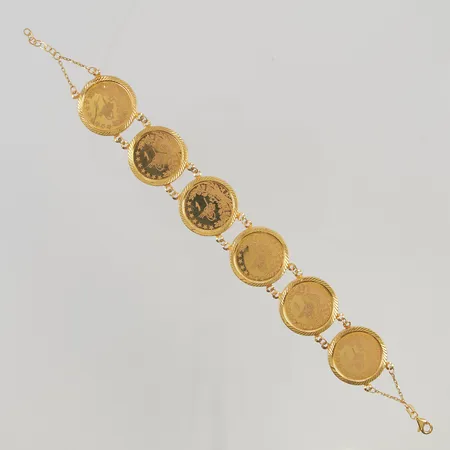 Armband x-länk 19cm bredd 11mm skevheter 21K 7,1g.