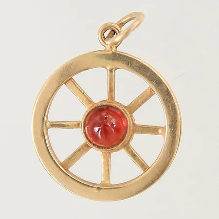Ring med syntetisk spinell stl:14½ bredd 3,3mm gravyr, repig 18K  Vikt: 10,7 g