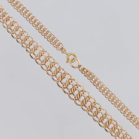 Collier doserat längd 41,5cm, bredd 4,5-9mm, Finland, 14K Vikt: 16,1 g