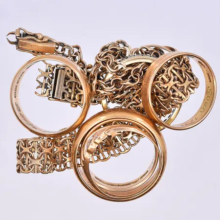 Collier doserad Bismarck längd 47,8 cm bredd 4-6 mm 18K. Vikt: 15,6 g