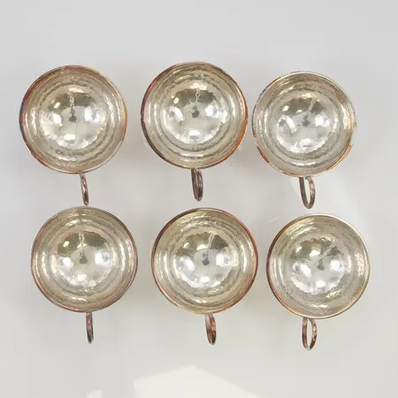 6 Punchkoppar 3,5cm 830/1000 Silver 224,1g.