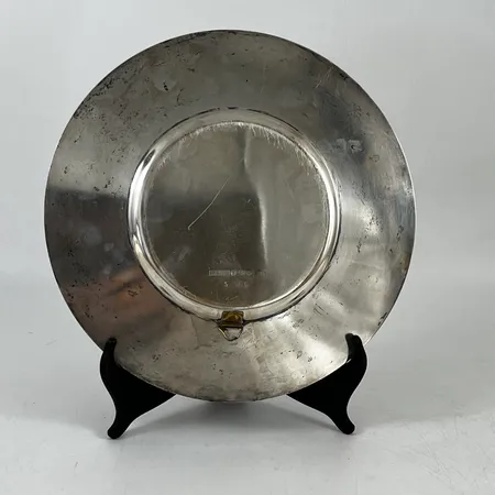 Silverfat, från 1967, Ø249mm, gravyr, repig, bucklig, 925/1000 silver.  Vikt: 449 g