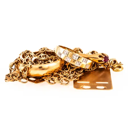 Diverse defekt/graverat guld 18K 29,3g.