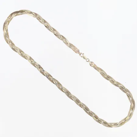 Collier flätad längd: ca 43,5cm, bredd: 6mm, 925/1000 silver Vikt: 12,3 g