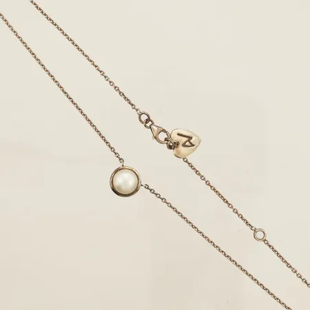 Kedja integrerat hänge med mabepärla justerbar längd 40-45cm, bredd 1,2-12,6mm silver 925/1000 Vikt: 7,8 g