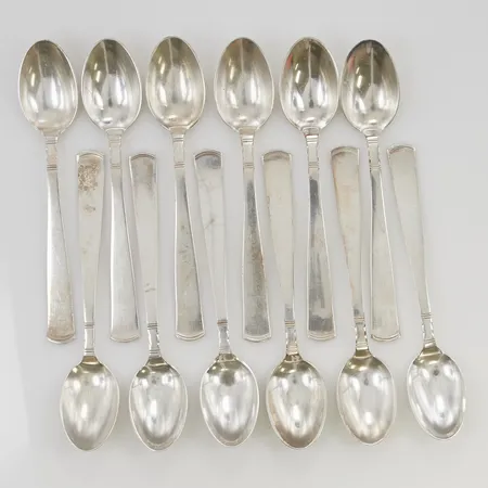 12 Kaffeskedar 12cm 830/1000 Silver 184,6g.