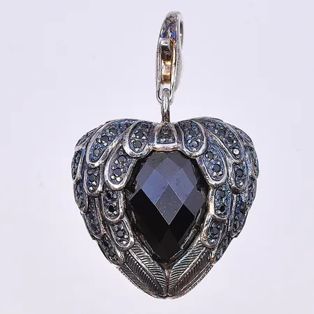 Kedja orlänk med hänge Efva Attling längd 42 cm bredd 1 mm, stl hänge:24x10 mm silver 925/1000. Vikt: 6 g