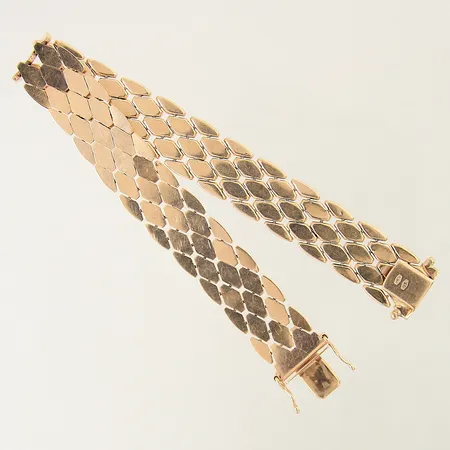 Armband X-länk längd 19,5cm bredd 8,8mm en länkdel defekt 18K  Vikt: 13 g