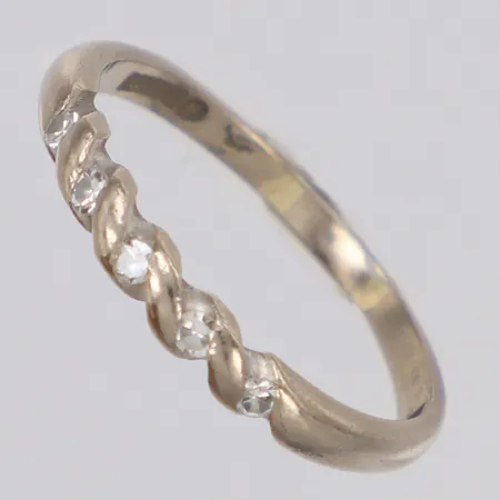 Ring med diamanter 5x ca 0,02ct 8/8-slipade stl:17½, bredd 2,5mm, vitguld, Alton Falköping, 18K Vikt: 2,2 g