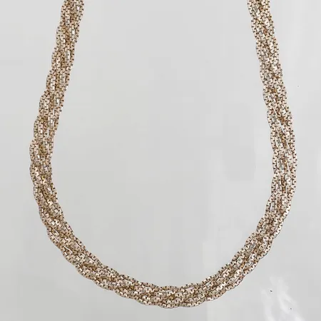 Collier flätat längd 44,5cm, bredd 7mm, GHA, silver 925/1000 Vikt: 16,3 g