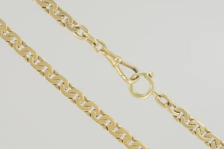 Halskedja venezia längd 38 cm, 18K  Vikt: 2 g