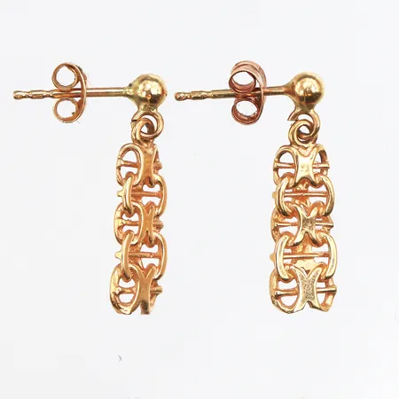 Örhängen X-länk med stav, längd 20,4mm, bredd 2,9-6,2mm, 18K. Vikt: 2 g