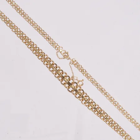 Kedja doserad x-länk längd 45cm bredd 4½-10mm säkerhetskedja 18K Vikt: 25,3 g