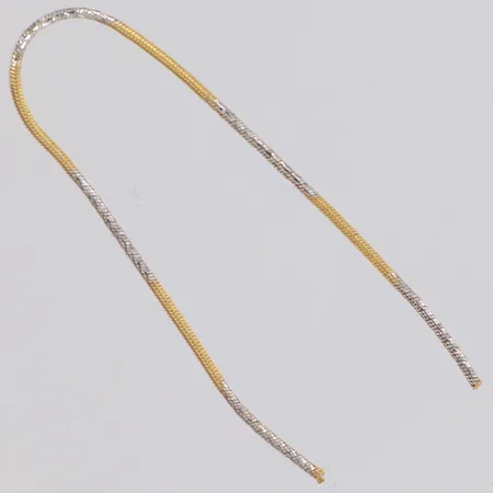 Länkdel, defekt, tvåfärgad, ostämplad, 14K Vikt: 0,7 g