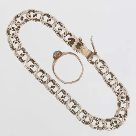 Ring och armband defekta, silver 830-925/1000 Vikt: 12,6 g