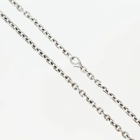Pärlcollier odlade pärlor Ø7-7,5mm blå stenar längd 41cm lås i vitguld 18K Vikt: 0 g
