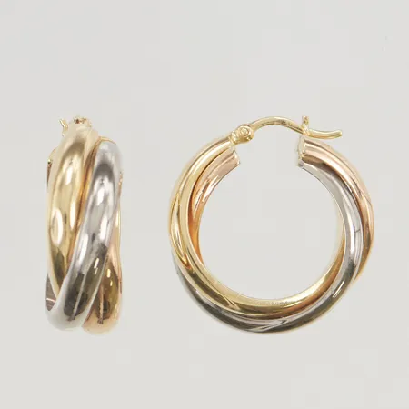 Örhängen 4mm hematit 18K 0,7g.