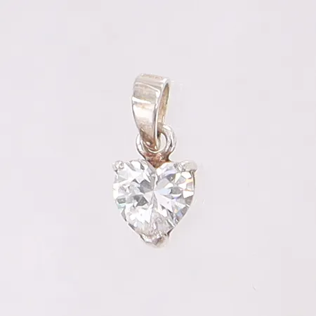 Hänge hjärta med stenar, höjd 14mm bredd 6,2mm, GHA, silver 925/1000 Vikt: 0,8 g