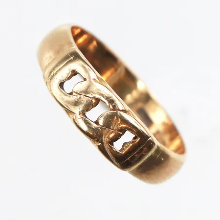 Ring Pansar, stl:18¼, bredd 4,7-5,8mm, 18K. Vikt: 4,8 g