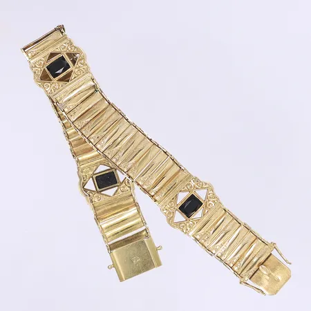 Armband med svarta stenar defekt 18K Bruttovikt: 16,7g Vikt: 16,7 g