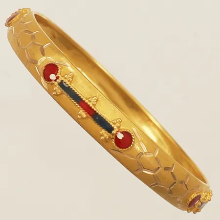 Armring med emalj Ø4,5cm bredd 7,0mm 18K Vikt: 6 g