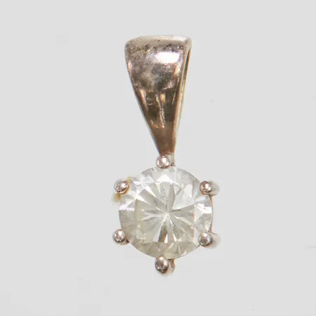 Hänge med vit sten längd 13mm, 925/1000 silver Vikt: 0,8g Vikt: 0,8 g