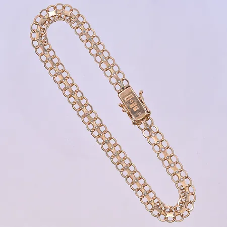 Collier X-länk Balestra längd 42 cm bredd 6 mm fint skick 18K. Vikt: 18,5 g