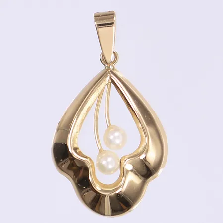 Hänge med pärlor 33x19mm 18K Vikt: 1,4 g
