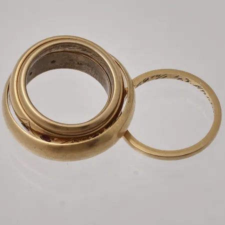 Klackring stl:17½ bredd 2,7-15,7mm, 1st Hematit, 18K, 6,91g.
