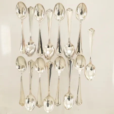 15 skedar längd 11,5cm Mema AB silver 830/1000 Vikt: 195,1 g