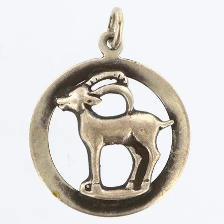 Hänge stjärntecken stenbocken, Ø19mm, 830/1000 silver Vikt: 1,8 g
