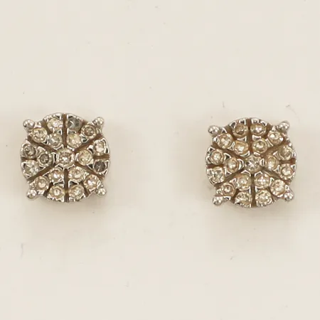 Ett par örhängen med diamanter 38xca0,005ct Ø5,4mm GHA vitguld 18K Vikt: 1,3 g