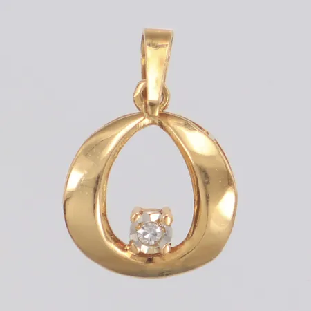 Hänge med sten, 18mm, bredd 12mm, 18K Vikt: 0,8 g